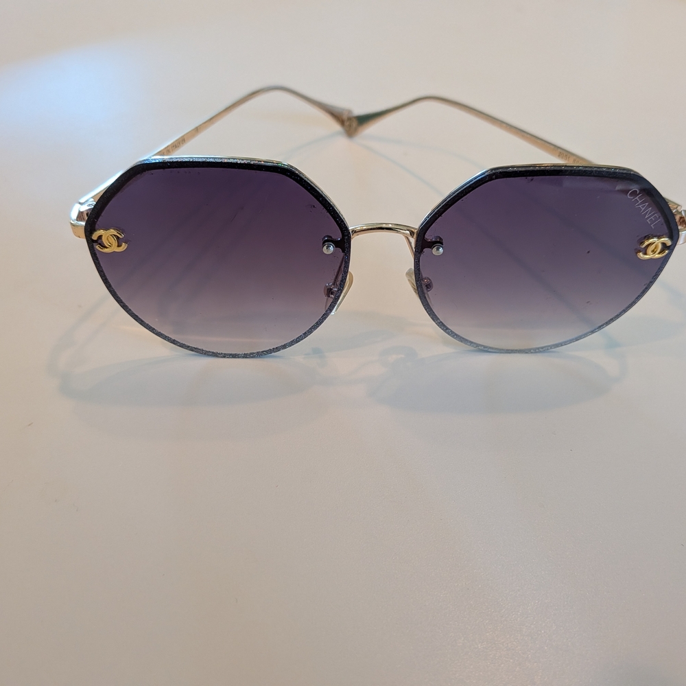 CHANEL Hexagonal Purple Sunglasses Italy